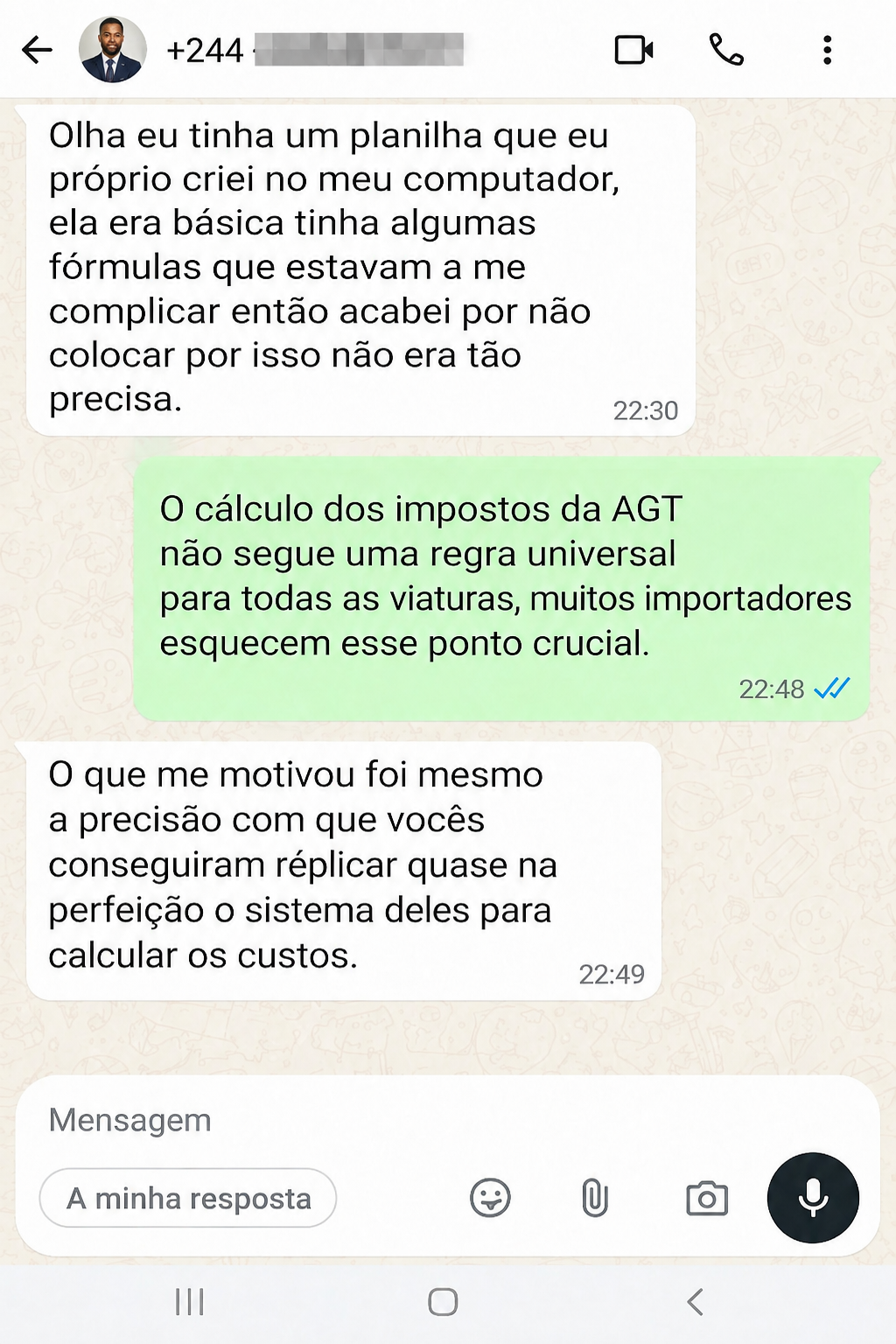Testemunho de cliente no WhatsApp 2