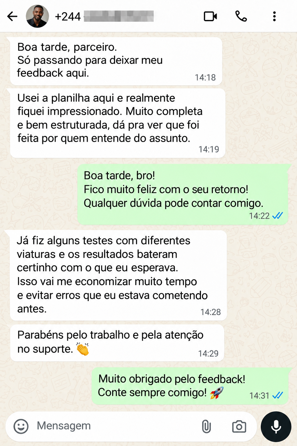 Testemunho de cliente no WhatsApp 4