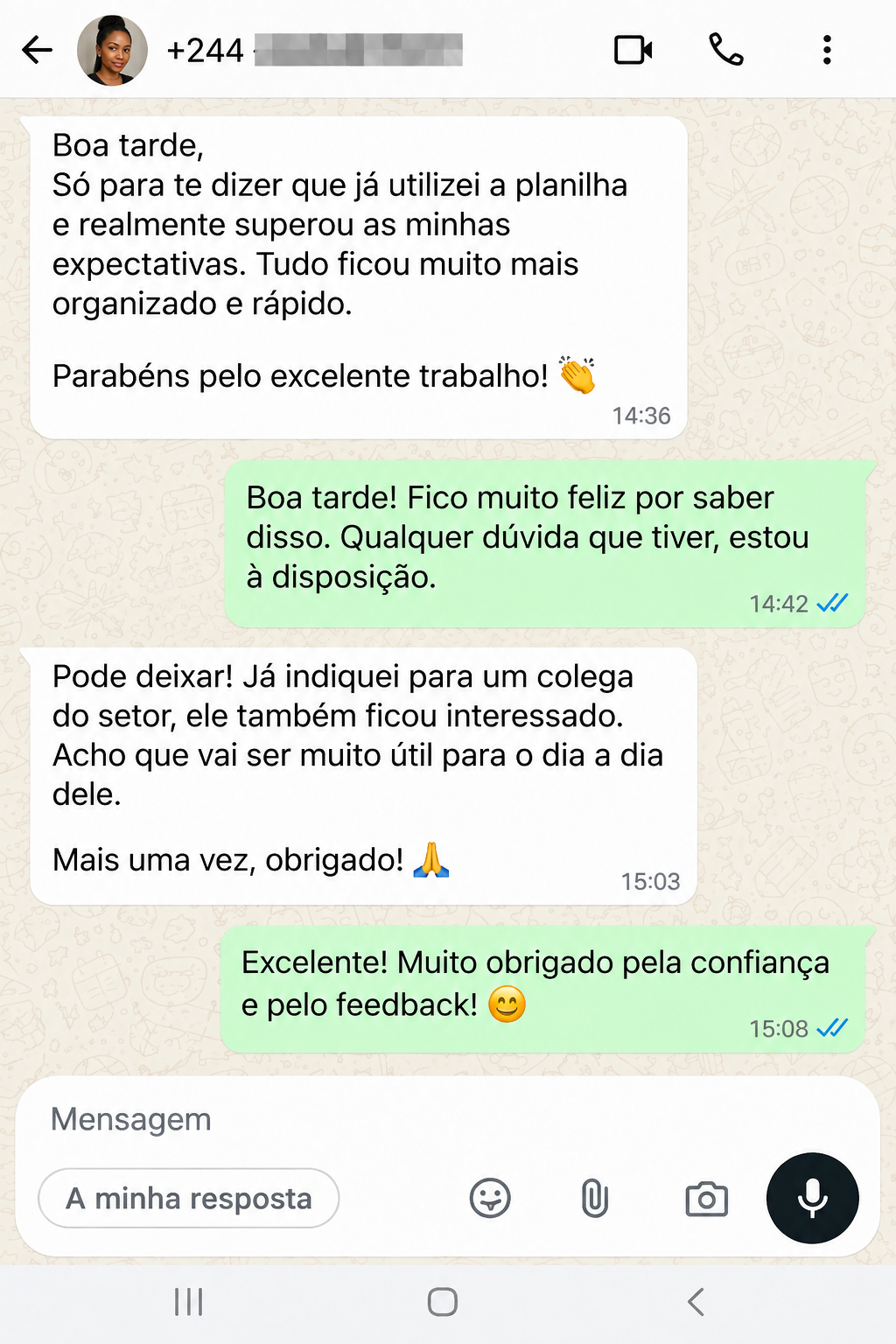 Testemunho de cliente no WhatsApp 5